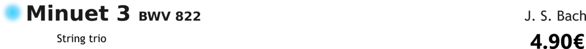 Minuet 3 BWV822 Bach